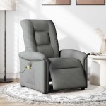 vidaXL Fotoliu electric de masaj rabatabil, gri închis, textil