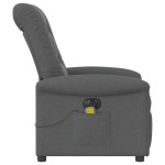 vidaXL Fotoliu electric de masaj rabatabil, gri închis, textil