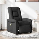 vidaXL Fotoliu electric de masaj rabatabil, negru, textil vidaXL Fotoliu electric de masaj rabatabil, negru, textil