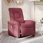 vidaXL Fotoliu electric de masaj rabatabil, roșu vin, textil vidaXL Fotoliu electric de masaj rabatabil, roșu vin, textil