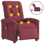 vidaXL Fotoliu electric de masaj rabatabil, roșu vin, textil vidaXL Fotoliu electric de masaj rabatabil, roșu vin, textil