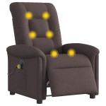 vidaXL Fotoliu electric de masaj rabatabil, maro închis, textil