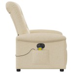 vidaXL Fotoliu electric de masaj rabatabil, crem, textil
