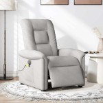 vidaXL Scaun reclinabil electric pentru masaj Cloud Grey Fabric vidaXL Scaun reclinabil electric pentru masaj Cloud Grey Fabric