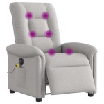 vidaXL Scaun reclinabil electric pentru masaj Cloud Grey Fabric vidaXL Scaun reclinabil electric pentru masaj Cloud Grey Fabric