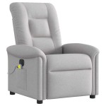 vidaXL Scaun reclinabil electric pentru masaj Cloud Grey Fabric vidaXL Scaun reclinabil electric pentru masaj Cloud Grey Fabric