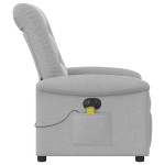 vidaXL Scaun reclinabil electric pentru masaj Cloud Grey Fabric vidaXL Scaun reclinabil electric pentru masaj Cloud Grey Fabric