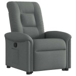 vidaXL Fotoliu rabatabil cu ridicare pe verticală, gri închis, textil