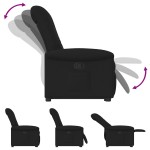 vidaXL Fotoliu rabatabil cu ridicare pe verticală, negru, textil