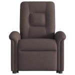 vidaXL Fotoliu rabatabil cu ridicare pe verticală, maro închis, textil