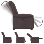 vidaXL Fotoliu rabatabil cu ridicare pe verticală, maro închis, textil