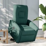 vidaXL Fotoliu rabatabil ridicare pe verticală, verde închis, textil vidaXL Fotoliu rabatabil ridicare pe verticală, verde închis, textil