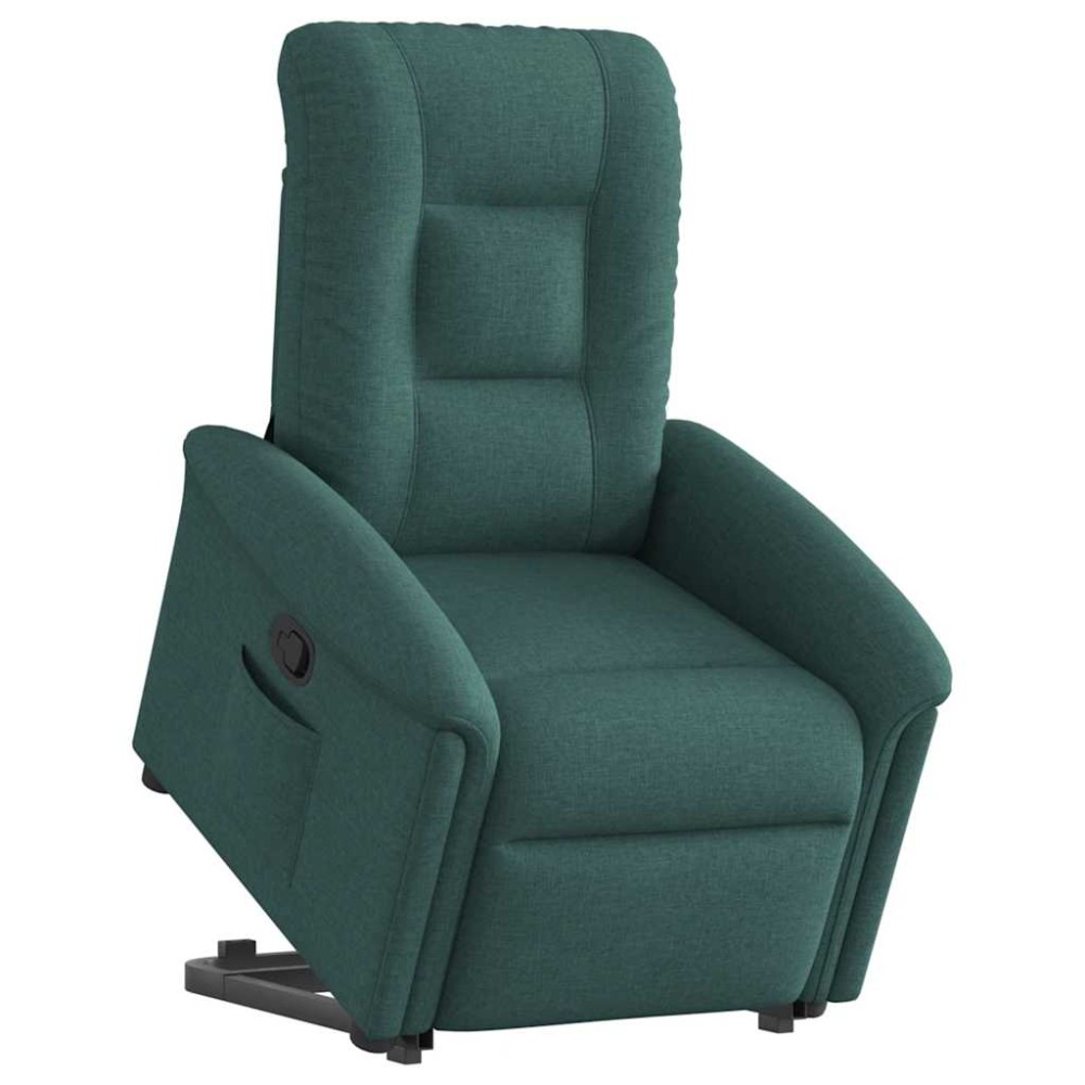 vidaXL Fotoliu rabatabil ridicare pe verticală, verde închis, textil
