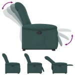 vidaXL Fotoliu rabatabil ridicare pe verticală, verde închis, textil vidaXL Fotoliu rabatabil ridicare pe verticală, verde închis, textil