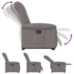 vidaXL Fotoliu rabatabil cu ridicare pe verticală, gri taupe, textil