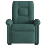 vidaXL Fotoliu rabatabil de masaj, cu ridicare, verde închis, textil