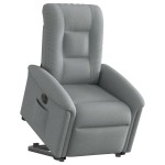 vidaXL Fotoliu electric rabatabil cu ridicare, gri deschis, textil