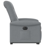 vidaXL Fotoliu electric rabatabil cu ridicare, gri deschis, textil