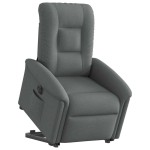vidaXL Fotoliu electric rabatabil cu ridicare, gri închis, textil