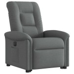 vidaXL Fotoliu electric rabatabil cu ridicare, gri închis, textil