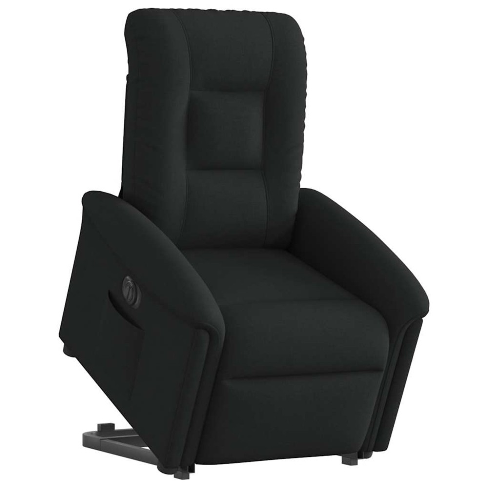 vidaXL Fotoliu electric rabatabil cu ridicare, negru, textil