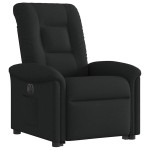 vidaXL Fotoliu electric rabatabil cu ridicare, negru, textil