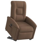 vidaXL Fotoliu electric rabatabil cu ridicare, maro, textil
