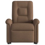 vidaXL Fotoliu electric rabatabil cu ridicare, maro, textil