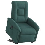 vidaXL Fotoliu electric rabatabil cu ridicare, verde închis, textil