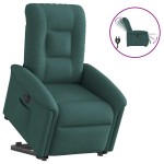 vidaXL Fotoliu electric rabatabil cu ridicare, verde închis, textil