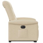 vidaXL Fotoliu electric rabatabil cu ridicare, crem, textil