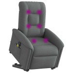 vidaXL Fotoliu electric masaj rabatabil cu ridicare, gri închis textil