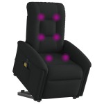 vidaXL Fotoliu electric de masaj rabatabil cu ridicare, negru, textil