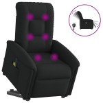 vidaXL Fotoliu electric de masaj rabatabil cu ridicare, negru, textil