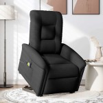 vidaXL Fotoliu electric de masaj rabatabil cu ridicare, negru, textil