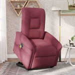 vidaXL Fotoliu de masaj electric rabatabil cu ridicare roșu vin textil