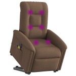 vidaXL Fotoliu electric de masaj rabatabil cu ridicare, maro, textil