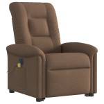 vidaXL Fotoliu electric de masaj rabatabil cu ridicare, maro, textil