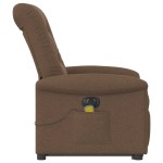 vidaXL Fotoliu electric de masaj rabatabil cu ridicare, maro, textil