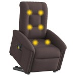 vidaXL Fotoliu electric masaj rabatabil cu ridicare maro închis textil vidaXL Fotoliu electric masaj rabatabil cu ridicare maro închis textil