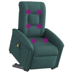 vidaXL Fotoliu electric masaj rabatabil / ridicare verde închis textil