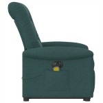 vidaXL Fotoliu electric masaj rabatabil / ridicare verde închis textil