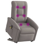 vidaXL Fotoliu electric masaj rabatabil cu ridicare, gri taupe, textil