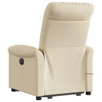 vidaXL Fotoliu electric de masaj rabatabil cu ridicare, crem, textil vidaXL Fotoliu electric de masaj rabatabil cu ridicare, crem, textil