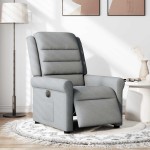 vidaXL Fotoliu rabatabil electric, gri deschis, textil