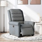 vidaXL Fotoliu rabatabil electric, gri închis, material textil