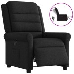 vidaXL Fotoliu rabatabil electric, negru, material textil
