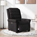vidaXL Fotoliu rabatabil electric, negru, material textil