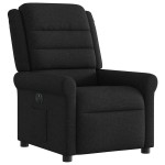 vidaXL Fotoliu rabatabil electric, negru, material textil