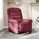 vidaXL Fotoliu rabatabil electric, roșu vin, material textil